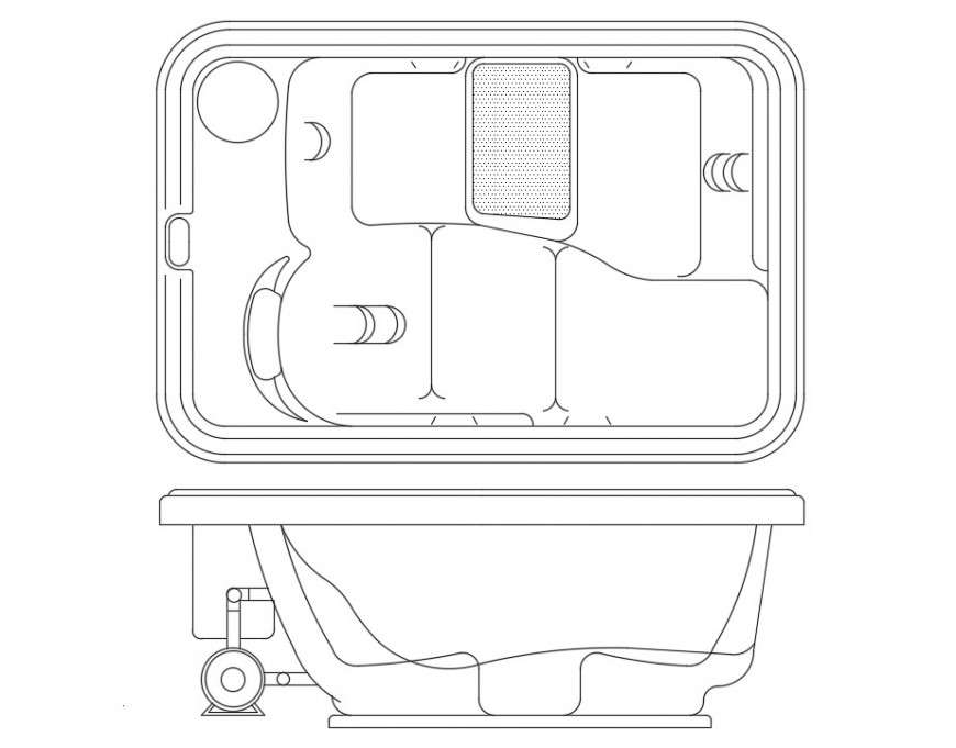 Cad Drawings Details Of Jacuzzi Cadbull 8259